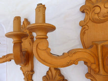 Load image into Gallery viewer, Vintage Set 3x French Carved Wood Shell Rococo Wall Light Sconce Louis XV Rare
