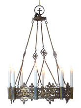 Load image into Gallery viewer, Antique French Sanctuary Church Crown Chandelier Ceiling Religious 19TH Gothic
