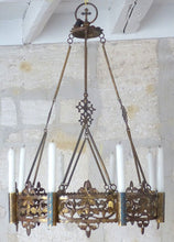 Load image into Gallery viewer, Antique French Sanctuary Church Crown Chandelier Ceiling Religious 19TH Gothic