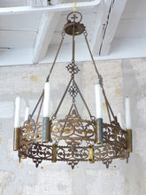 Load image into Gallery viewer, Antique French Sanctuary Church Crown Chandelier Ceiling Religious 19TH Gothic