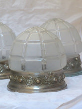 Load image into Gallery viewer, Gorgeous Wall Light Ceiling Sconces ART DECO Nickelplate Tole France 1920 Rare