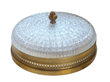 Load image into Gallery viewer, Gorgeous Vintage French Empire Ceiling D: 10" Gilded Brass & Glass 1960s