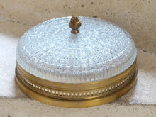 Load image into Gallery viewer, Gorgeous Vintage French Empire Ceiling D: 10" Gilded Brass & Glass 1960s