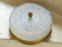 Load image into Gallery viewer, Gorgeous Vintage French Empire Ceiling D: 10" Gilded Brass & Glass 1960s