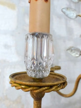 Load image into Gallery viewer, BANCI Firenze Gorgeous Mid-Century Gilt Iron Floral Chandelier Crystal 5 Fires