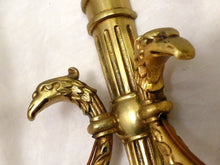 Load image into Gallery viewer, Vintage PAIR French Empire Wall Light Sconce 2 Lights Torch Gilded Bronze 1950