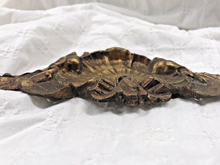 Load image into Gallery viewer, 1900 Antique French Gilded Bronze Shell Pediment 16" Hardware Salvage 201