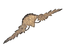 Load image into Gallery viewer, 1920 Antique French Gilded Bronze Shell Roses Pediment 17" Hardware Salvage 203