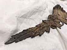 Load image into Gallery viewer, 1920 Antique French Gilded Bronze Shell Roses Pediment 17" Hardware Salvage 203