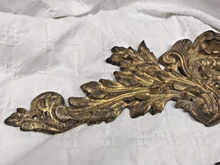 Load image into Gallery viewer, PAIR 19TH Antique French Gilded Bronze Shell Pediment 17&quot; Hardware Salvage 208
