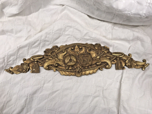 Load image into Gallery viewer, 1930 ART DECO Antique French Gilded Bronze Pediment 14&quot; Hardware Salvage 207
