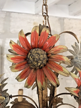 Load image into Gallery viewer, PAIR Large Chandelier Ceiling 70's Sunflower Hollywood Regency Mid Century KOGL