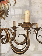 Load image into Gallery viewer, PAIR Large Chandelier Ceiling 70's Sunflower Hollywood Regency Mid Century KOGL