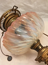 Load image into Gallery viewer, XL BACCARAT Pink Bamboo & HINKS Corinthian Bronze Mount Kerosene Oil Lamp 19TH