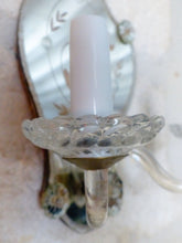 Load image into Gallery viewer, Gorgeous Antique Pair Sconce Wall Light Mirror 1880 Crystal cups Venetian Murano