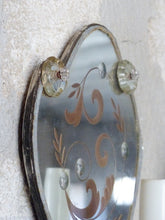 Load image into Gallery viewer, Gorgeous Antique Pair Sconce Wall Light Mirror 1880 Crystal cups Venetian Murano