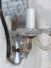 Load image into Gallery viewer, Gorgeous Antique Pair Sconce Wall Light Mirror 1880 Crystal cups Venetian Murano