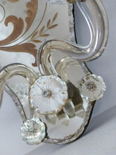 Load image into Gallery viewer, Gorgeous Antique Pair Sconce Wall Light Mirror 1880 Crystal cups Venetian Murano