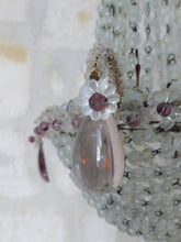 Load image into Gallery viewer, Antique Chandelier Rock Crystal Beads Purple Drops 1930 MURANO Rare