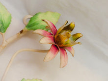 Load image into Gallery viewer, Charming Florentine PAIR Wall Light Enameled Metal Tole Flowers 1970 Italian