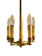 Load image into Gallery viewer, Delicate Little Antique French Ormolu Bronze Chandelier Ceiling Empire 19TH