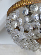 Load image into Gallery viewer, Gorgeous Vintage French Empire Ceiling D: 12" Gilded Brass & Prisms Crystal 50's