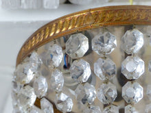 Load image into Gallery viewer, Gorgeous Vintage French Empire Ceiling D: 12" Gilded Brass & Prisms Crystal 50's