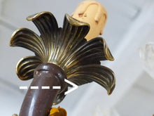 Load image into Gallery viewer, BANCI Gorgeous Mid-Century Painted Iron Bronze Glass Floral Foliage Chandelier