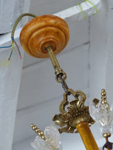 Load image into Gallery viewer, BANCI Gorgeous Mid-Century Painted Iron Bronze Glass Floral Foliage Chandelier