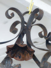 Load image into Gallery viewer, Gorgeous 27&quot; French Lantern Gothic Castle Tole Iron Late 19TH Chandelier Ceiling
