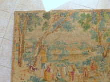 Load image into Gallery viewer, XXL French Artis Flora Vintage Painted Wall Tapestry &quot;The hunters stop&quot;
