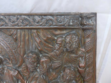 Load image into Gallery viewer, Late 19th C Silverplated Repousse Copper &quot;la Cene&quot; Jesus Religious plaque
