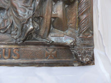 Load image into Gallery viewer, Late 19th C Silverplated Repousse Copper &quot;la Cene&quot; Jesus Religious plaque
