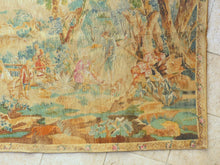 Load image into Gallery viewer, XXL French Artis Flora Vintage Painted Wall Tapestry &quot;The hunters stop&quot;
