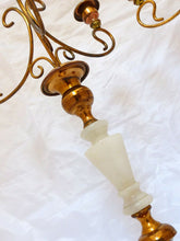 Load image into Gallery viewer, Gorgeous Vintage Pair French Antique Candlestick Brass Marble Candelabra 1900
