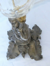 Load image into Gallery viewer, Superb Antique French Oil Lamp Figural Cherub Complete 19TH Silverplated
