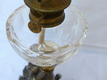 Load image into Gallery viewer, Superb Antique French Oil Lamp Figural Cherub Complete 19TH Silverplated
