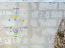 Load image into Gallery viewer, Antique Venitian Murano Chandelier Hand Blown Multicolor 1940 Italian Ceiling
