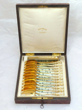 Load image into Gallery viewer, Antique French 18K Gold Vermeil Sterling Silver 13p Tea Set Teaspoons &amp; Tong Box
