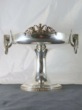 Load image into Gallery viewer, COUPE SUR PIED METAL ARGENTE XIXème EMPIRE CYGNE /  CENTERPIECE 19TH
