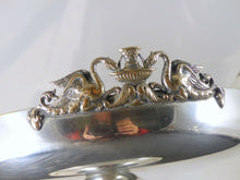 Load image into Gallery viewer, COUPE SUR PIED METAL ARGENTE XIXème EMPIRE CYGNE /  CENTERPIECE 19TH
