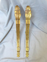 Load image into Gallery viewer, Antique PAIR French Empire Ormolu Bronze Angle Support Curtain Pole Bracket 19TH
