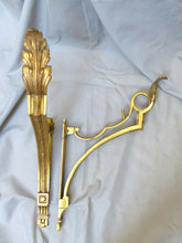 Load image into Gallery viewer, Antique PAIR French Empire Ormolu Bronze Angle Support Curtain Pole Bracket 19TH
