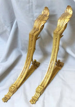 Load image into Gallery viewer, Antique PAIR French Empire Ormolu Bronze Angle Support Curtain Pole Bracket 19TH
