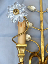 Load image into Gallery viewer, BANCI Large French Mid-Century Gilt Bronze Wall Light Sconce Chandelier Baguès
