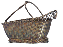 Load image into Gallery viewer, CHRISTOFLE Vintage Bottle Wine Basket Server Silverplated / Panier à vin Tressé
