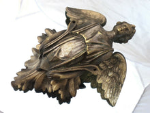 Load image into Gallery viewer, 19TH Gorgeous antique Winged Angel Putti Statue Salvage Silverplated Bronze 9&quot;
