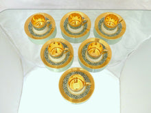 Load image into Gallery viewer, Set 6x Moka Demitasse Cup Empire Gilded Palmettes by LEGLE Limoges Porcelain
