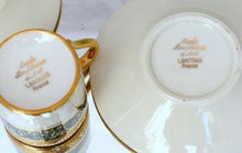 Load image into Gallery viewer, Set 6x Moka Demitasse Cup Empire Gilded Palmettes by LEGLE Limoges Porcelain
