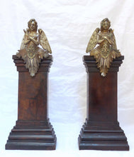 Load image into Gallery viewer, 19TH Gorgeous PAIR antique Winged Angel Putti Statue Church Altar Salvage Bronze
